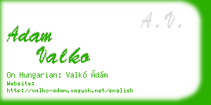 adam valko business card