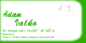 adam valko business card